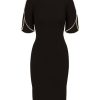 Women's Knit Crepe Pearl Midi Dress