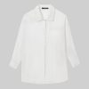 Womens Button Down Shirts Oversize Casual Boyfriend Long Sleeve Button Up Shirt Women Plus Size Blouses Tops with Pocket
