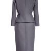 Suits for Women Business 2 Pieces Long Sleeve Office Formal One Button Lady Blazer Skirt Suit Set Outfits