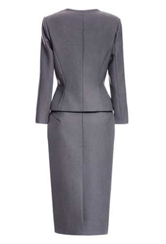 Suits for Women Business 2 Pieces Long Sleeve Office Formal One Button Lady Blazer Skirt Suit Set Outfits