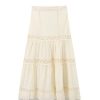 21CIfdz7fPL.jpg Women's 2-Piece Set Sleeveless Single-Breasted Top+Hollow High Street Lace Crochet Skirt