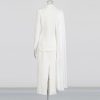 Women's 2-Piece Suit Set Business Casual Single Breasted Jacket and Long Skirt for Party