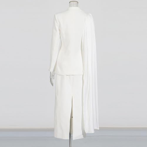 Women's 2-Piece Suit Set Business Casual Single Breasted Jacket and Long Skirt for Party