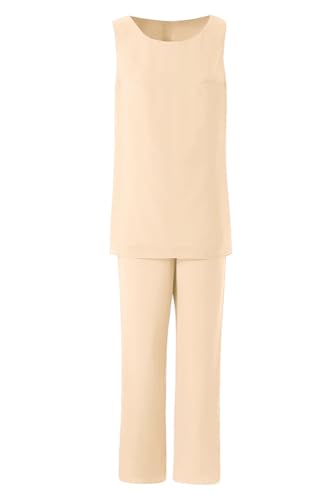 Women's Mother of The Bride Pant Suits 3 Pieces Chiffon Outfit Sets for Wedding Pant Suit with Jacket