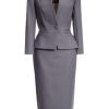 Suits for Women Business 2 Pieces Long Sleeve Office Formal One Button Lady Blazer Skirt Suit Set Outfits
