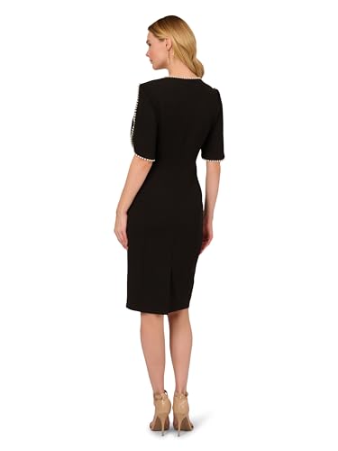 Women's Knit Crepe Pearl Midi Dress