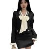 Women Korean Fashion Chic Skirt Sets 2 Piece Outfit French Elegant Jacket Coat Mini Skirt Suits