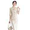 Women's Spring and Summer Solid Single-Breasted Half-Sleeved Slim Suit Jacket and Skirt Two-Piece Set