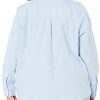 Women's Long Sleeve Button Down Stretch Oxford Shirt (Available in Plus Size)