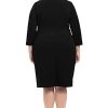 Women's Work Office Business Sheath Dress with Button Waist Detail