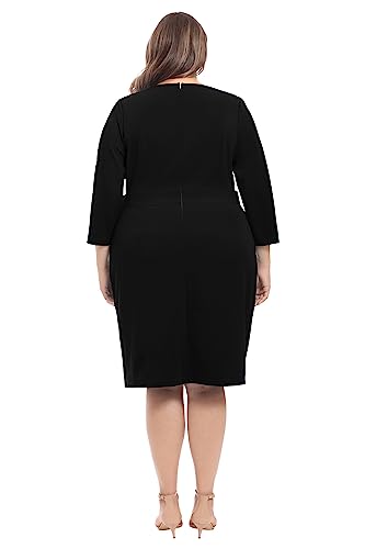 Women's Work Office Business Sheath Dress with Button Waist Detail