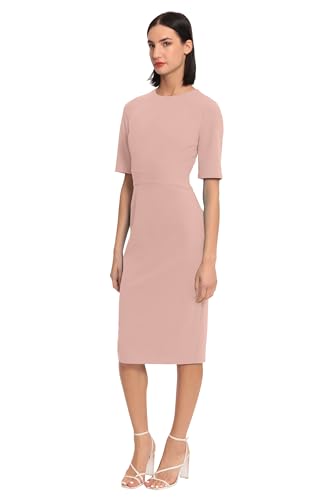 Women's Curved Waist Seam Crepe Workwear Dress Career Office Desk to Dinner Event Occasion Guest of