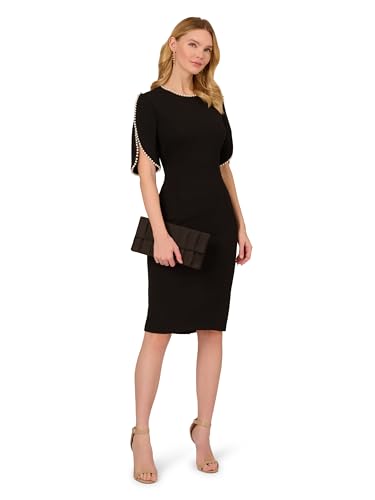 Women's Knit Crepe Pearl Midi Dress