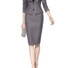 Suits for Women Business 2 Pieces Long Sleeve Office Formal One Button Lady Blazer Skirt Suit Set Outfits