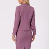 Women's Two Piece Skirt Sets Tweed Trim Blazer Knee Length Work Pencil Skirt Business Suits Office Outfits