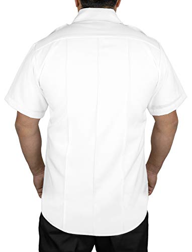 100% Polyester Short Sleeve Men's Uniform Shirt White