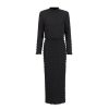 Women's Skirt Suit Spring Autumn Cropped Stand Collar Long Sleeve Top Slim Fit Skirt 2 Piece Set