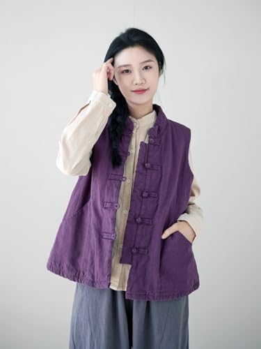 suit women's Chinese style quilted vest autumn and winter buckle thickened waistcoat cotton-padded jacket