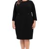 Women's Work Office Business Sheath Dress with Button Waist Detail