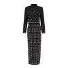 Women's Skirt Suit Spring Autumn Cropped Stand Collar Long Sleeve Top Slim Fit Skirt 2 Piece Set