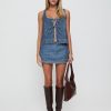 31DfLKxQCML.jpg Women's 2 Piece Denim Outfits Tie Up Sleeveless Top Shorts Set Tracksuit Y2k Two Piece Jeans Set Vacation Outfits