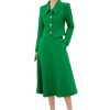 Women Spring Skirt Sets Solid Long Sleeve Lapel Collar Short Coat Big Swing A-Line Skirt 2 Piece Suits