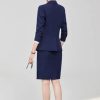 Women's Notch Lapel Collar Slim Fit Suit Jacket Wrap Hip Pencil Skirt 2 Piece Suits Business Office Sets