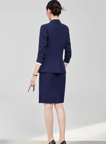 Women's Notch Lapel Collar Slim Fit Suit Jacket Wrap Hip Pencil Skirt 2 Piece Suits Business Office Sets