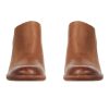 Women High Chunky Stacked Heel Mules Round Closed Toe Heeled Sandals Slip On 3 Inch Block Heels Suede Backless Booties Burnished