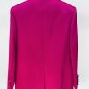 Women's 2-Piece Business Satin Suit Set Double Breasted Jacket Skirt for Party