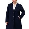 Women's Plus Size Coat Single Breasted Notched Lapel Elegant Long Winter Coats 2025