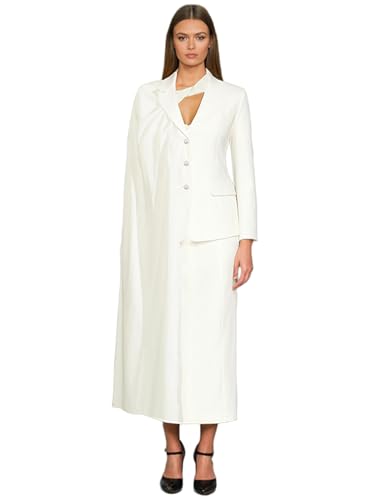 Women's 2-Piece Suit Set Business Casual Single Breasted Jacket and Long Skirt for Party