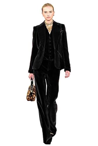Velvet Suit Women 3 Piece Office Work Business Suit Office Lady Blazer&Pants&Vest Wedding Party Suit