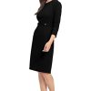 Women's Work Office Business Sheath Dress with Button Waist Detail