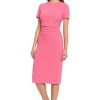Women's Ruched Waist Crepe Sheath Dress Workwear Office Occasion Event Guest of