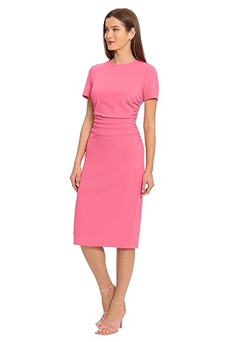 Women's Ruched Waist Crepe Sheath Dress Workwear Office Occasion Event Guest of