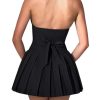 Women's 2 Piece Sets for Women Button Down A-Line V Neck Sleeveless Blazer Vest and Mini Pleated Skirt Set