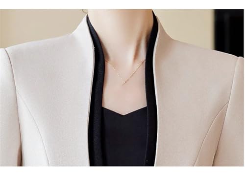 Women Business Suits V-Neck Single Button Slim Fit Formal Blazer Midi Wrap Hip Pencil Skirt 2 Piece Sets
