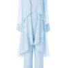 Women's Mother of The Bride Pant Suits 3 Pieces Chiffon Outfit Sets for Wedding Pant Suit with Jacket