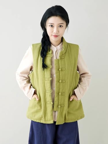suit women's Chinese style quilted vest autumn and winter buckle thickened waistcoat cotton-padded jacket