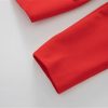 Women Suit Long-Sleeve Double Breasted Notched Tops Embroidery Skirt 2 Piece Set