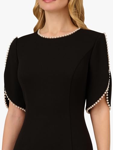 Women's Knit Crepe Pearl Midi Dress
