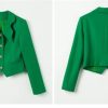 Women Spring Skirt Sets Solid Long Sleeve Lapel Collar Short Coat Big Swing A-Line Skirt 2 Piece Suits