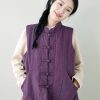 suit women's Chinese style quilted vest autumn and winter buckle thickened waistcoat cotton-padded jacket
