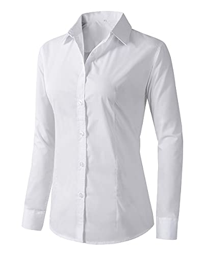 Womens Dress Shirts Long Sleeve Button Down Shirt Work Wear