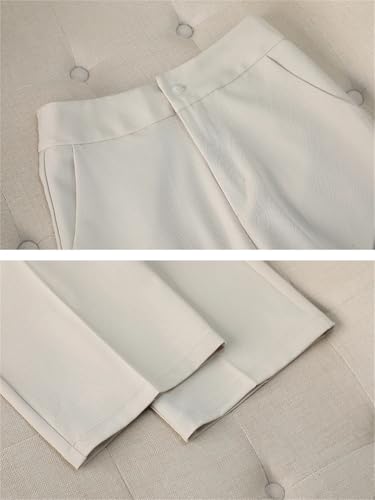 Women 2 Piece Blazer Outfits Sleeveless Blazer Vest Trouser Two Pieces Set Office Work Wear