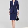 Women's Notch Lapel Collar Slim Fit Suit Jacket Wrap Hip Pencil Skirt 2 Piece Suits Business Office Sets