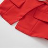 Women Suit Long-Sleeve Double Breasted Notched Tops Embroidery Skirt 2 Piece Set