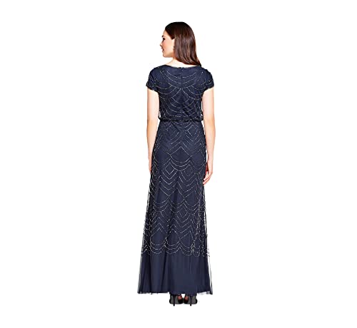Women's Short Sleeve Blouson Beaded Gown