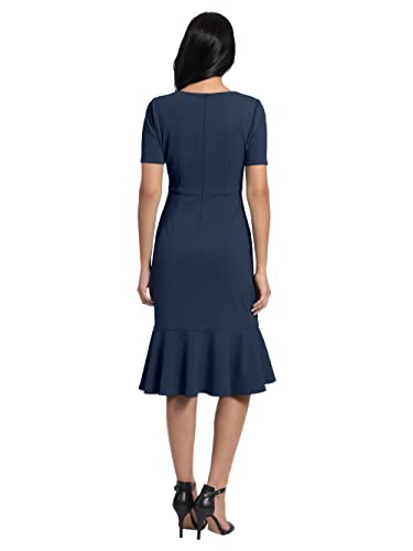 Women's V-Neck Polished Flounce Hem Twist Waist Detail Feminine Office Event Guest of